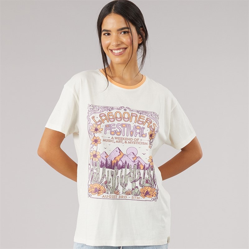 Lagooners Womens Rowan Oversized T-Shirt Ecru