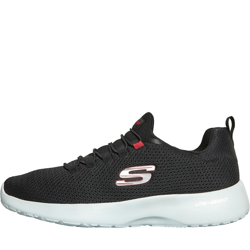 SKECHERS Mens Dynamight Trainers Black/Red