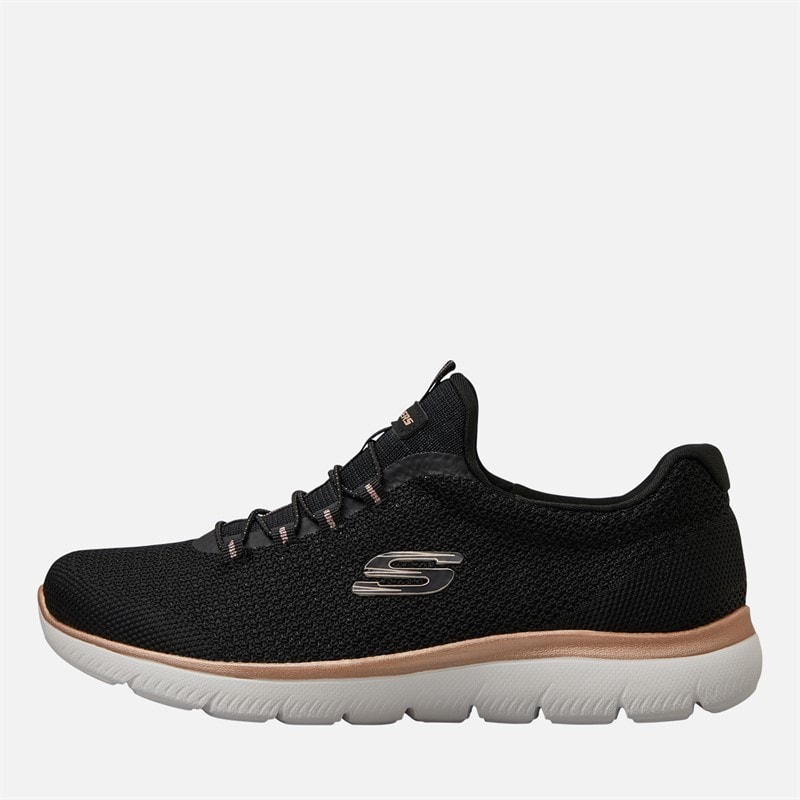 SKECHERS Womens Summits Cool Classics Trainers Black/Rose Gold