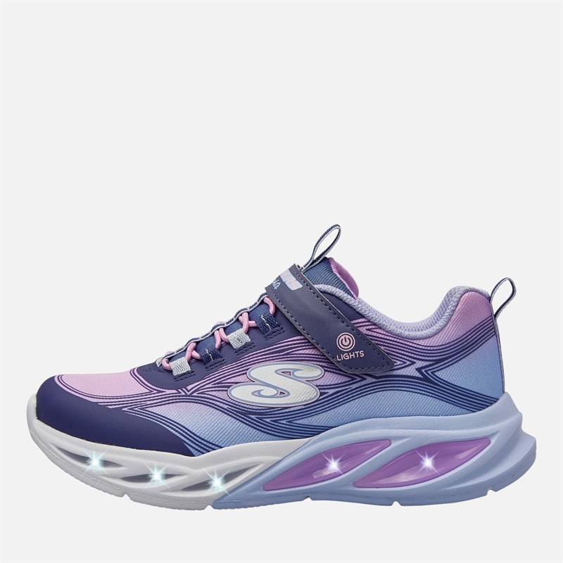 SKECHERS Girls S Lights Cosmic Glow Trainers Navy/Metallic