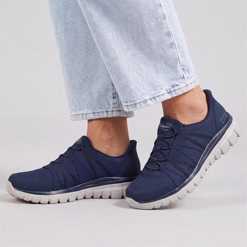 SKECHERS Womens Slip-Ins Graceful Trainers Navy