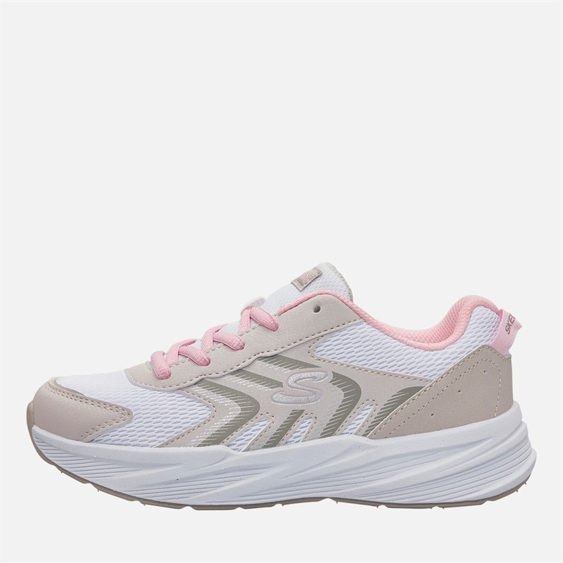 SKECHERS Girls Microspec Tread Extraordinary Ease Trainers Natural/Light Pink