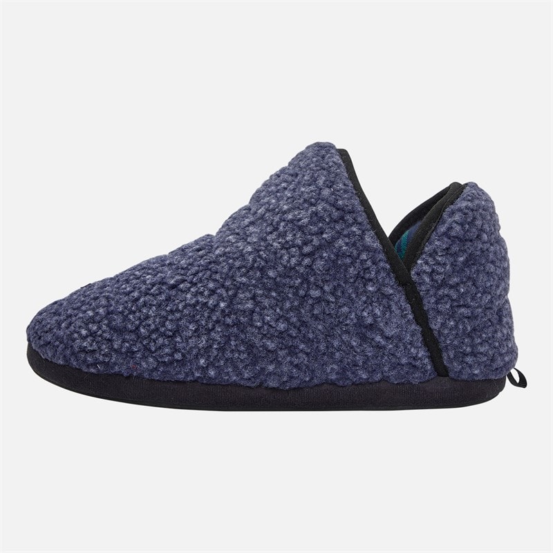 Mad Wax Mens Sherpa Bootee Slippers Blue