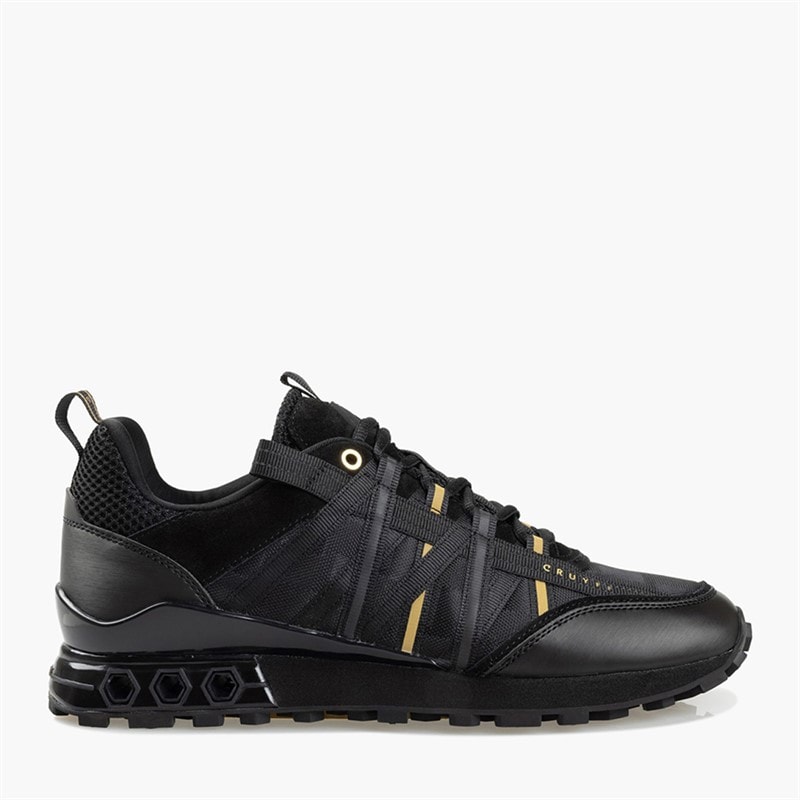 Cruyff Mens Fearia Hex-Tech Trainers Black/Gold