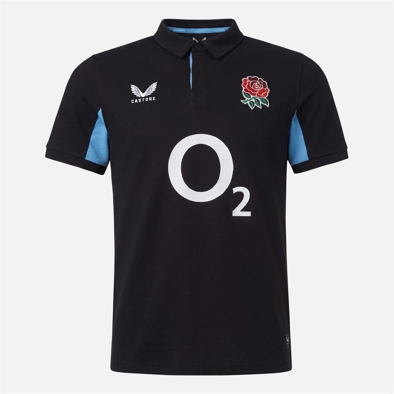 Castore Mens RFU England Rugby 25/26 Alternate Classic Jersey Caviar/Swim Cap