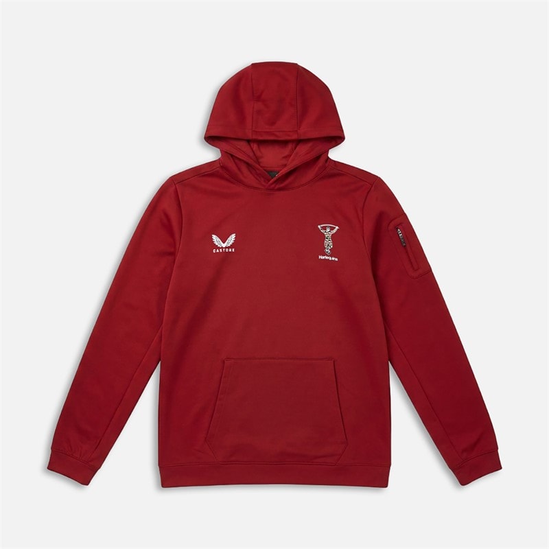 Castore Junior HFC Harlequins Rugby Tech Fleece Hoodie Sun-Dried Tomato