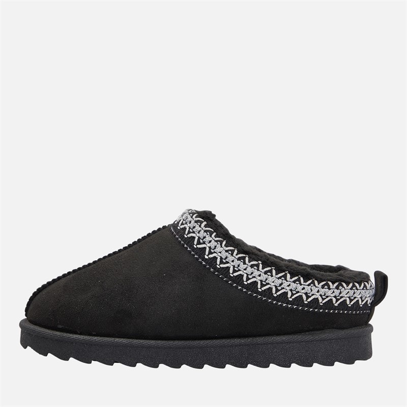 KRUSH Girls Aztec Slippers Black