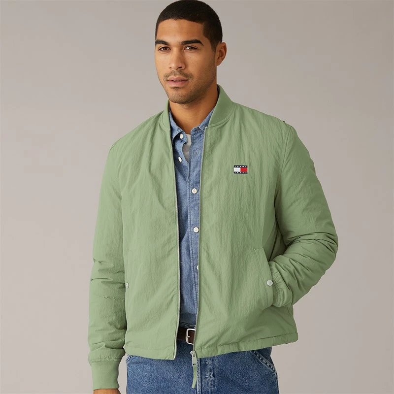 Tommy Jeans Mens Entry Bomber Jacket Spring Olive