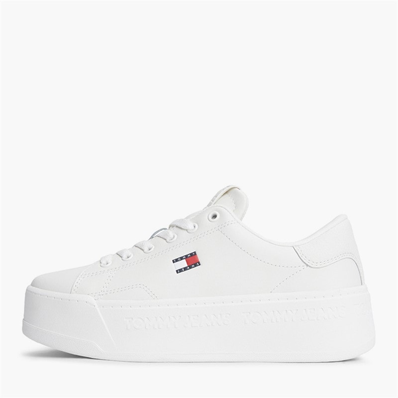 Tommy Jeans Womens Platform Logo Trainers Ecru