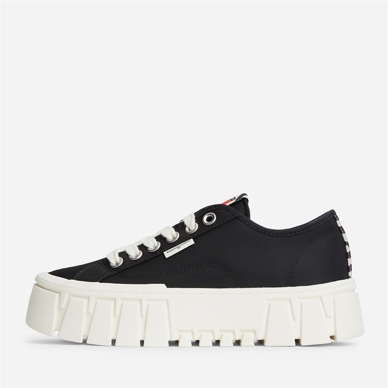Tommy Jeans Womens Platform Cleated Trainers Black