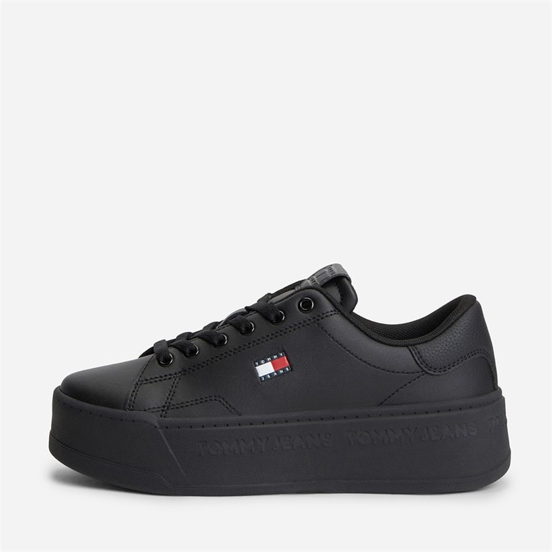 Tommy Jeans Womens Platform Logo Trainers Black