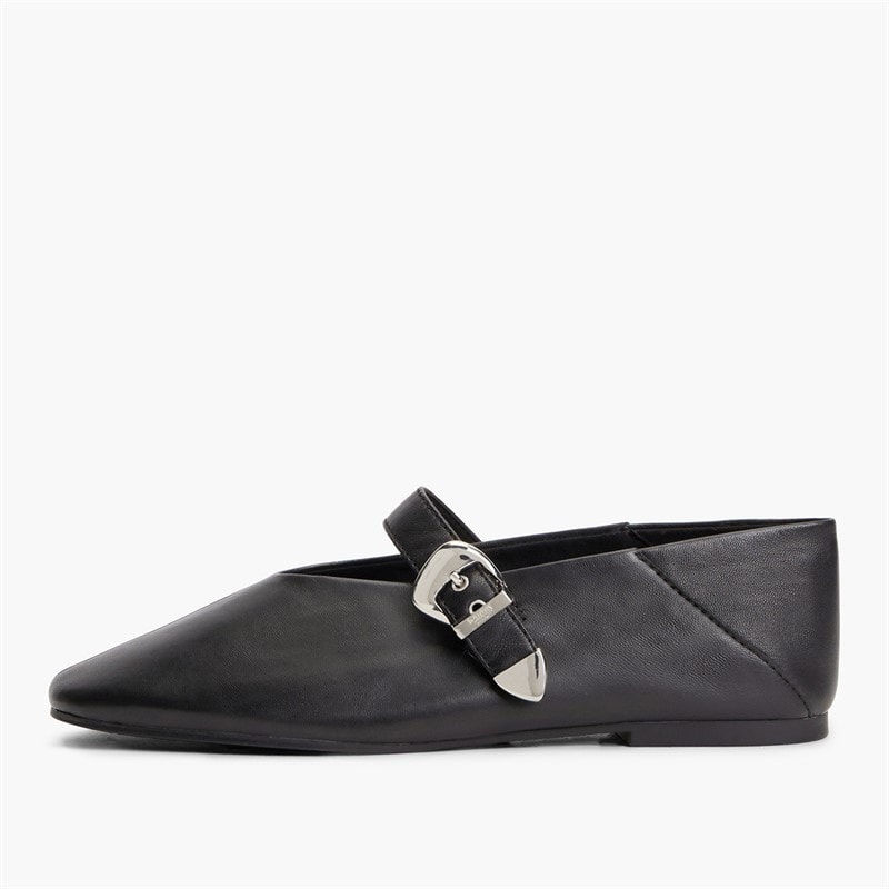 Tommy Jeans Womens Nappa Leather Ballerinas Black