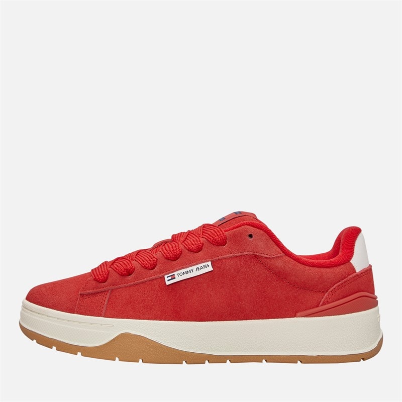 Tommy Jeans Womens Skate Trainers Red Hot