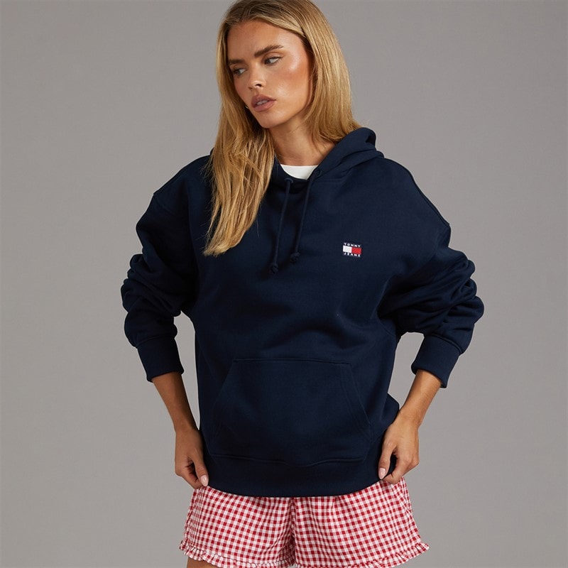 Tommy Jeans Womens Boxy Hoodie Dark Night Navy