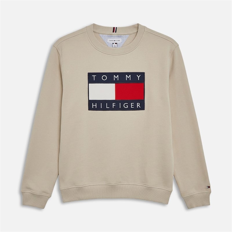 Tommy Jeans Boys Heritage Flag Sweatshirt Classic Beige