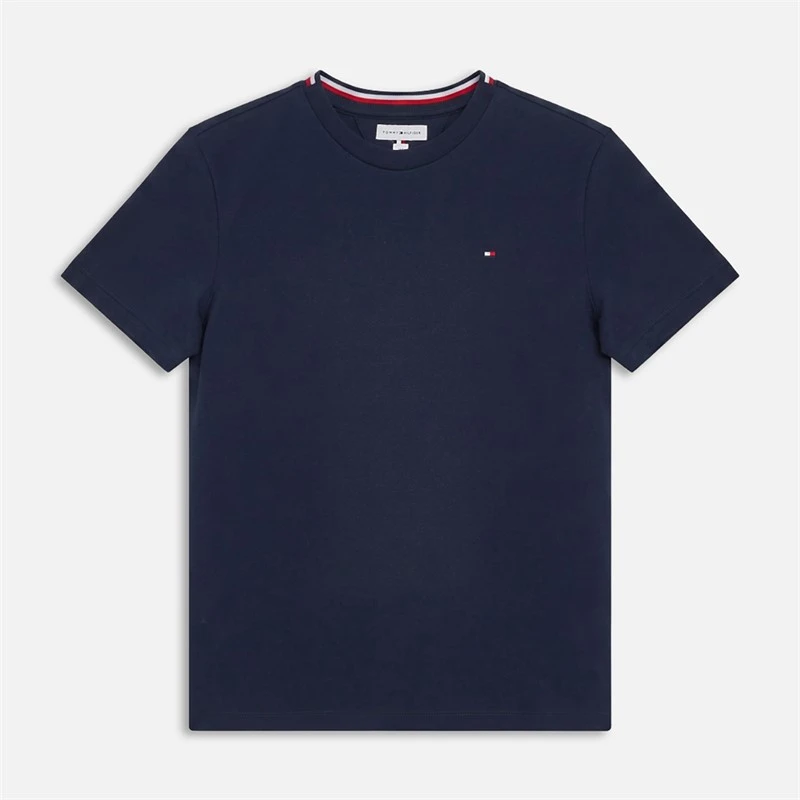 Tommy Hilfiger Boys Tape Detail Pique T-Shirt Dark Night Navy