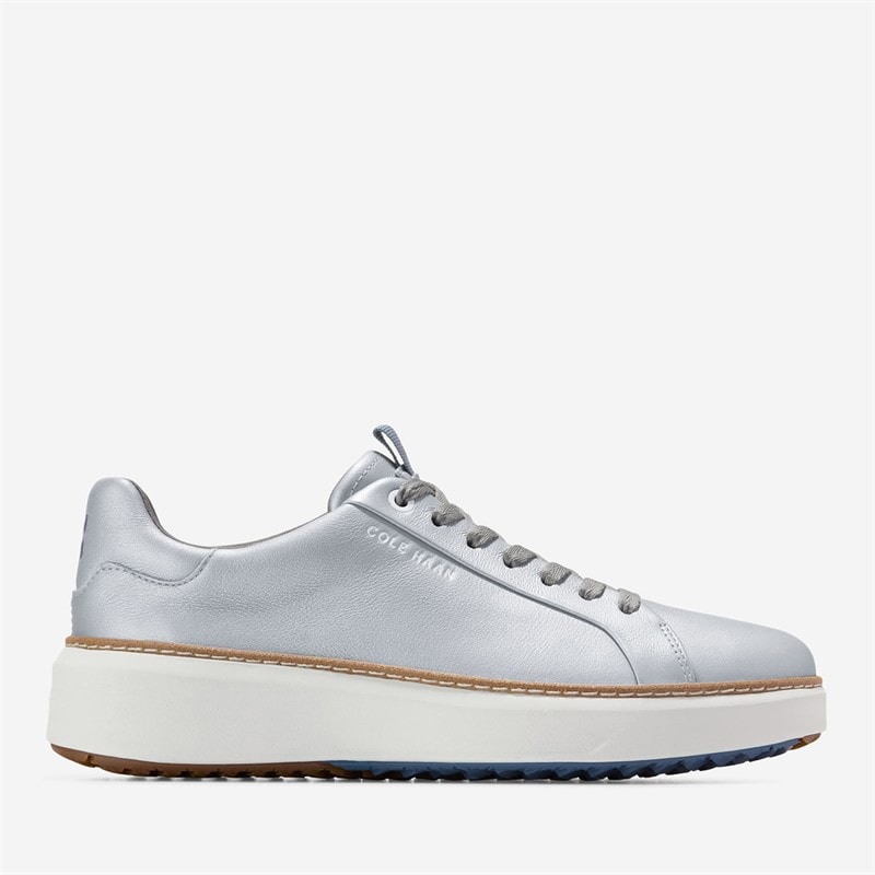 Cole Haan Womens Grandpro Topspin Waterproof Golf Shoes Metallic Silver/Frost Grey