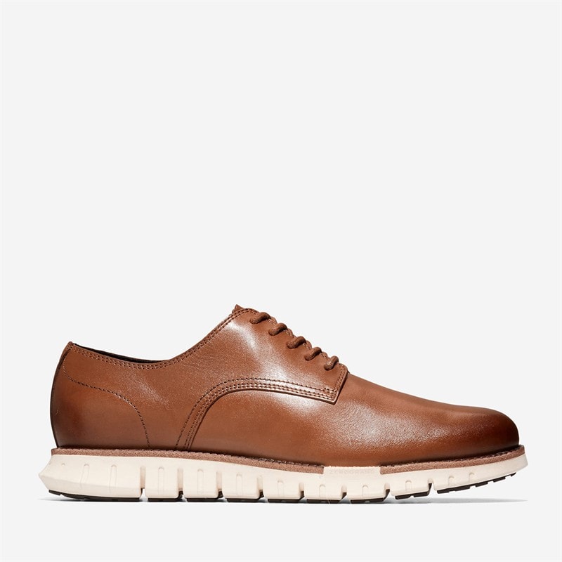 Cole Haan Mens Zerogrand Remastered Plain Toe Oxford Shoes British Tan/Ivory