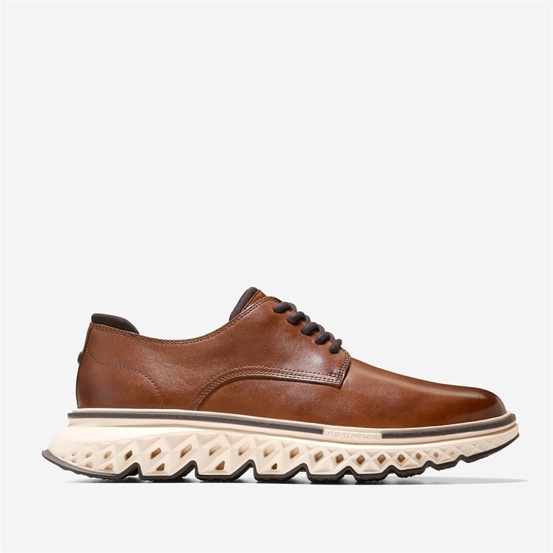 Cole Haan Mens 5.Zerøgrand Plain Toe Oxford Shoes British Tan/Angora/Ivory British Tan-Angora-Ivory