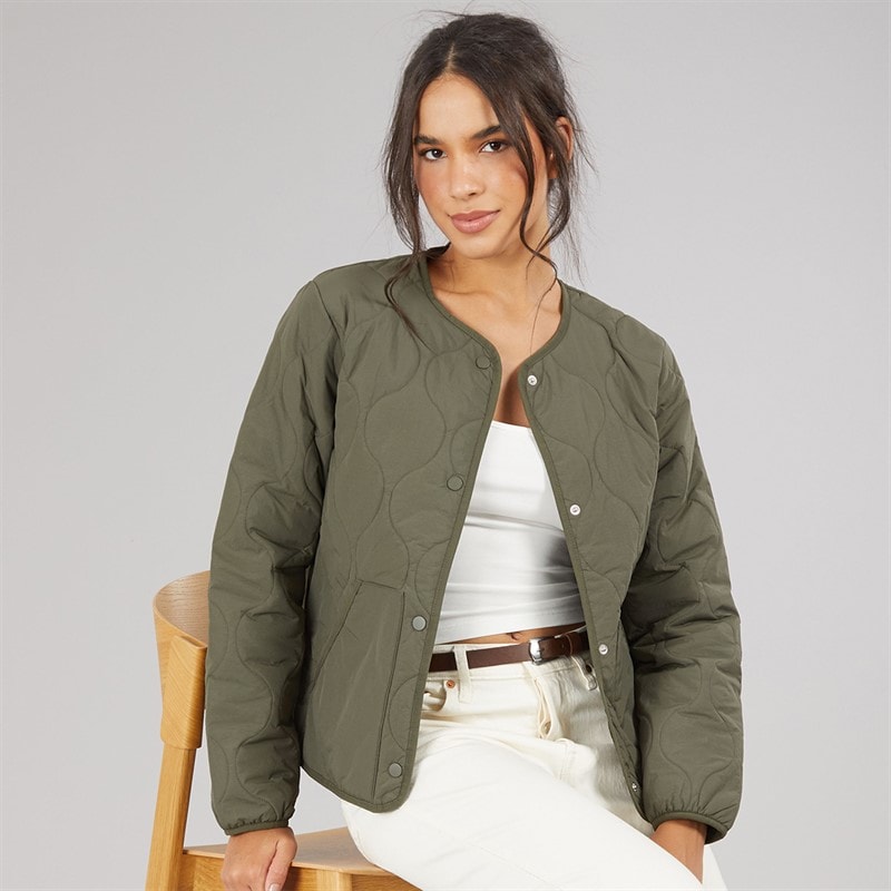 JJ REBEL Womens Womes Amanda Quilted Jacket Forest Night