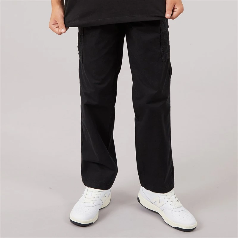 JJ REBEL Boys Carlos Relaxed Crago Trousers Black