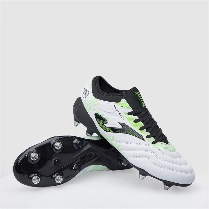 Joma Mens Powerful 25 SG Soft Ground Football Boots Black/White