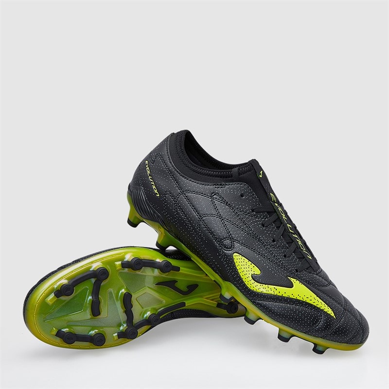 Joma Mens Evolution 25 FG Firm Ground Football Boots Black/Yellow