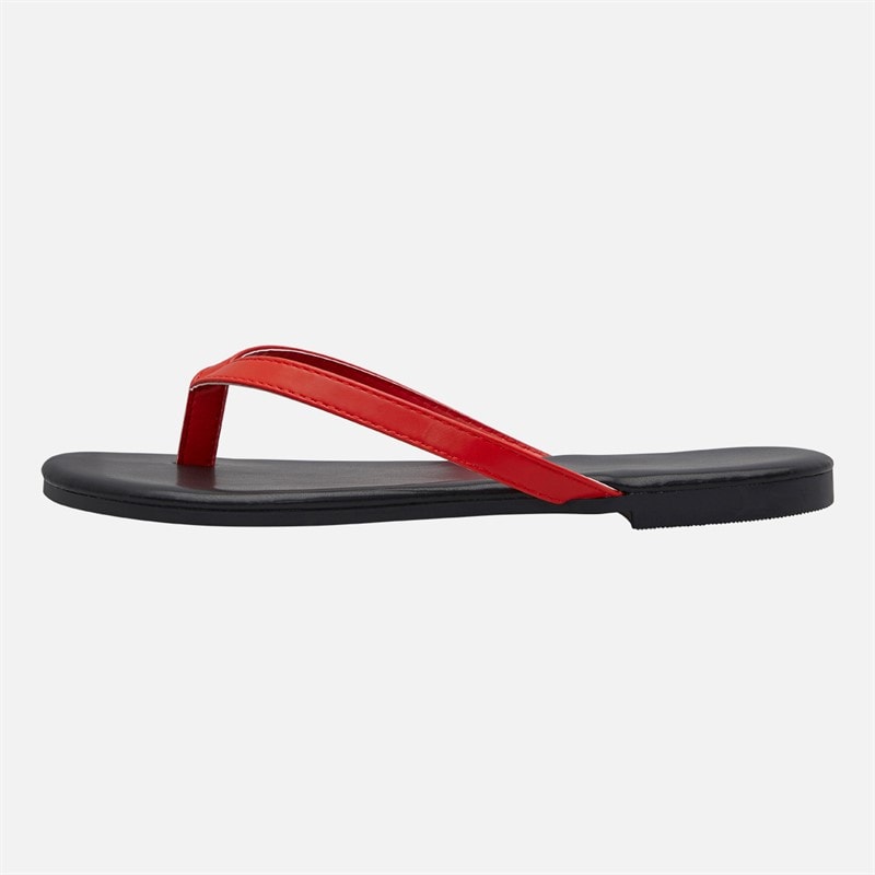 SEQWL Womens Flip Flops Black/Red