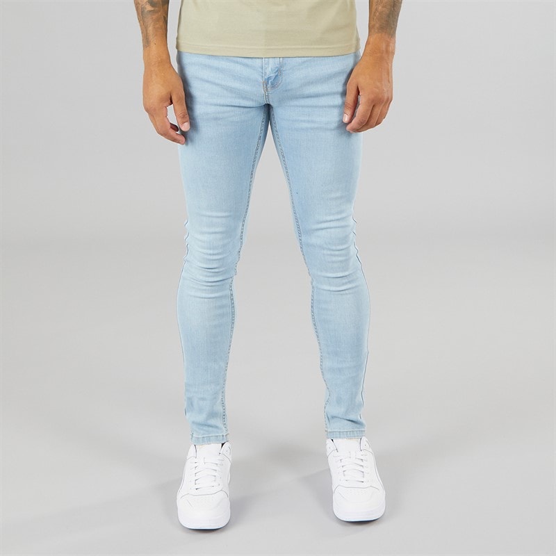 Avant Garde Mens Staple Skinny Stretch Jeans Light Blue