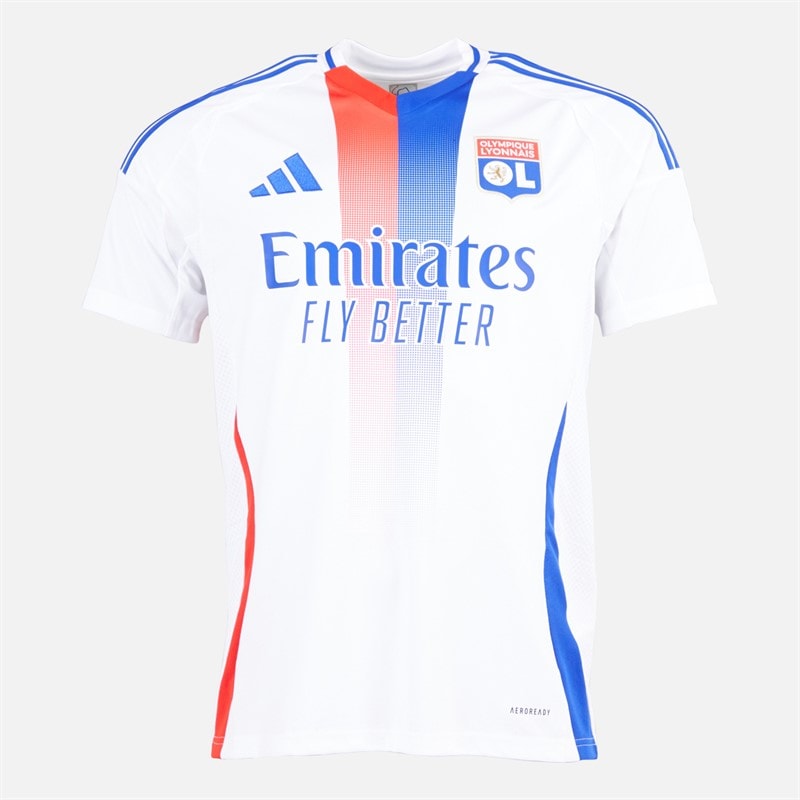 adidas Mens OL Olympique Lyon 24/25 Home Jersey White