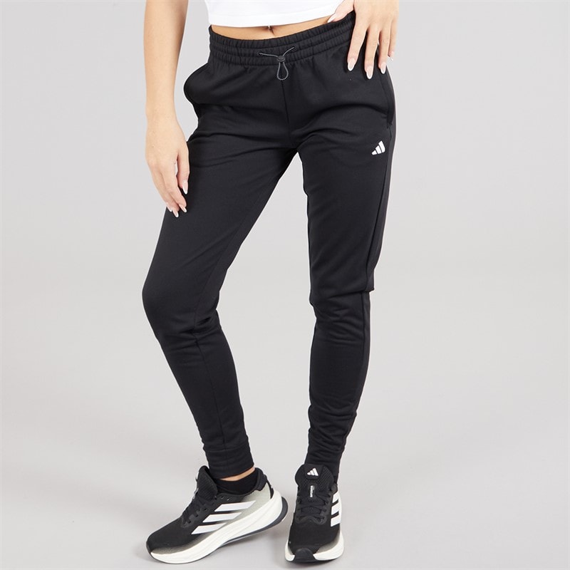 adidas Womens AEROREADY Game And Go Regular Tapered Fleece Joggers Black/White