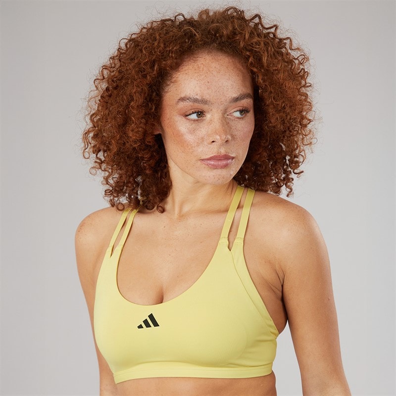 adidas Womens Aeroimpact Luxe Training Light Support Bra Powder Yellow