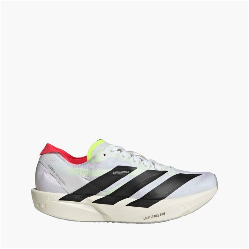 adidas Womens Adizero Takumi Sen 11 Neutral Running Shoes Cloud White/Core Black/Lucid Red
