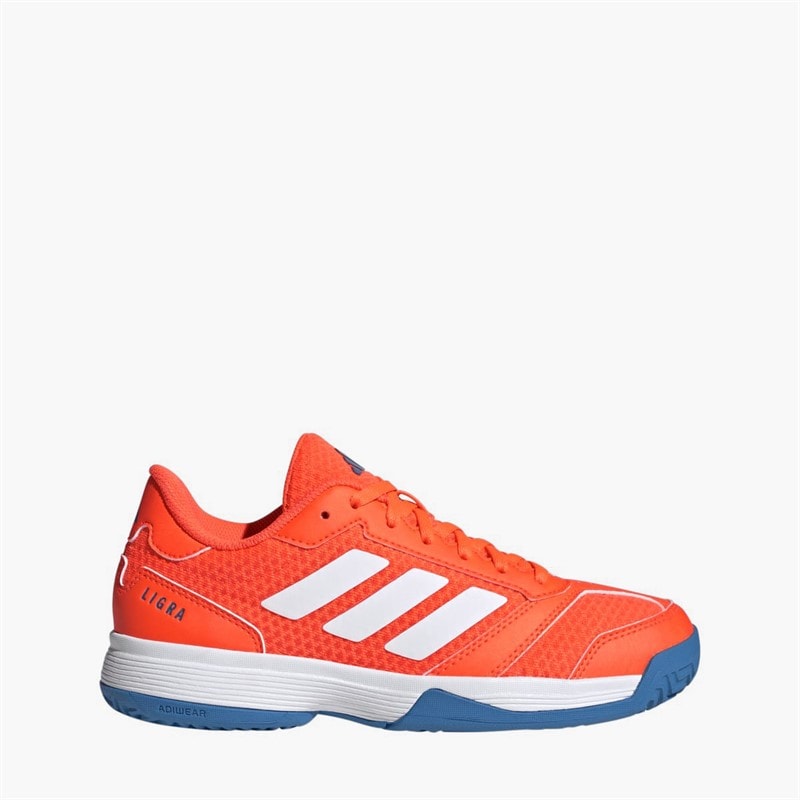 adidas Junior Ligra 8 Indoor Court Shoes Team Solar Orange/Cloud White/Cloud White