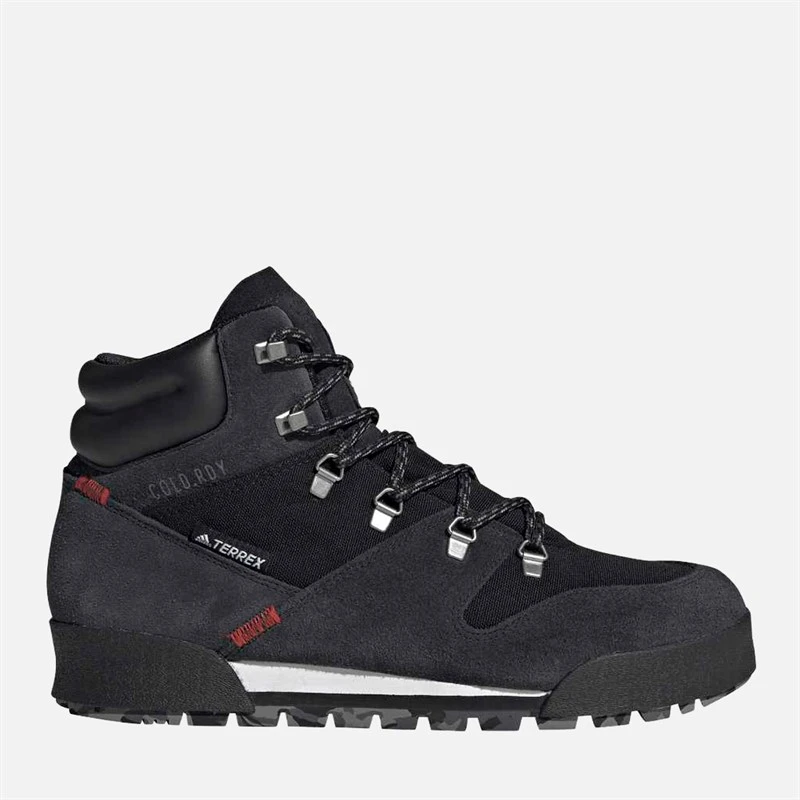 adidas Mens Terrex Snowpitch Cold.RDY Hiking Boots Core Black/Core Black/Scarlet