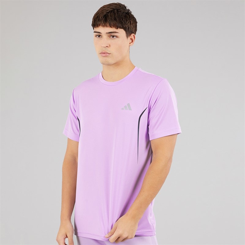 adidas Mens Tech Apparel Training T-Shirt Powder Plum