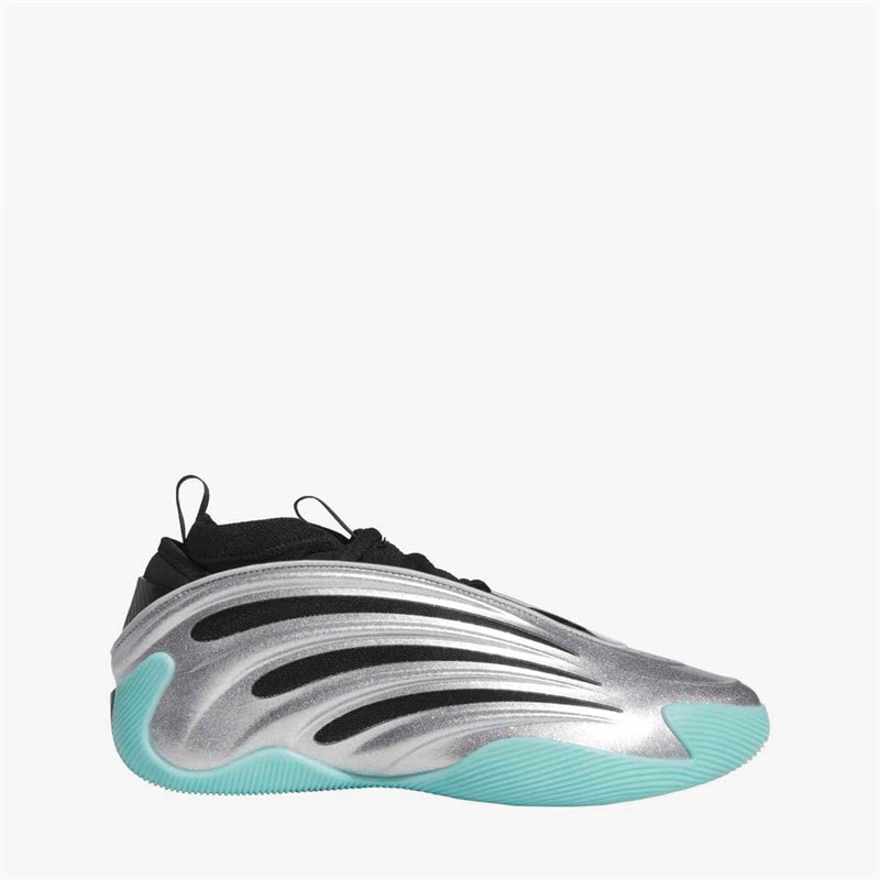 adidas Mens Harden Volume 9 'UNO' Basketball Shoes Silver/Core Black/Flash Aqua