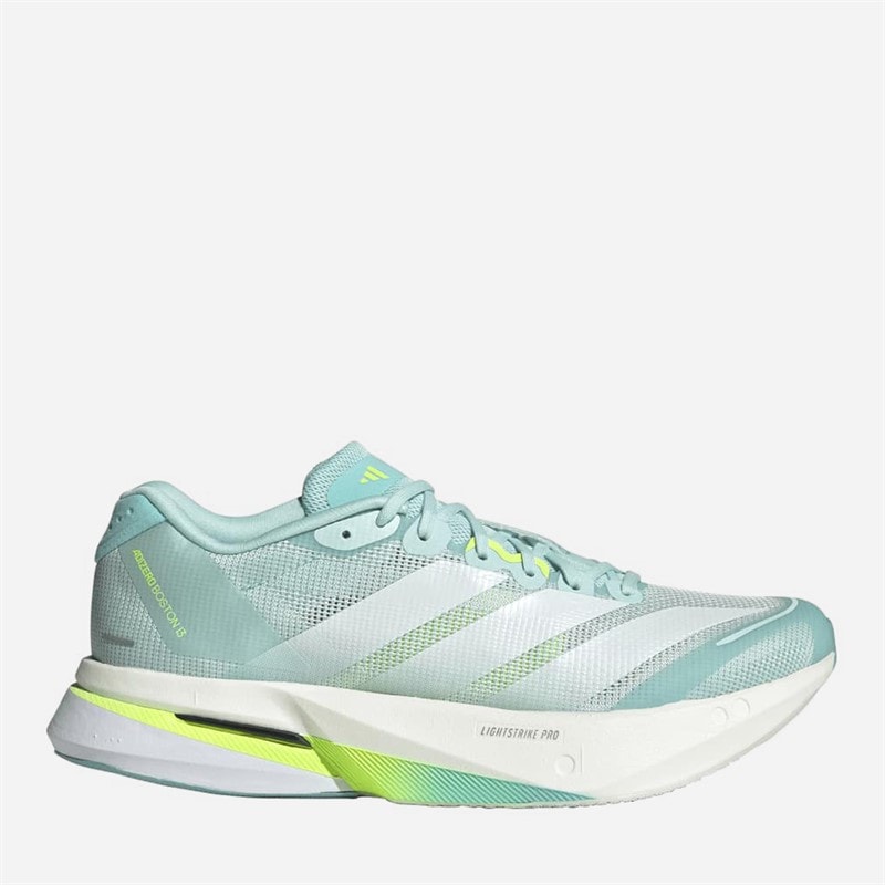 adidas Womens Adizero Boston 13 Lightstrike Pro Neutral Running Shoes Semi Flash Aqua/Zero Metalic/Lucid Lemon
