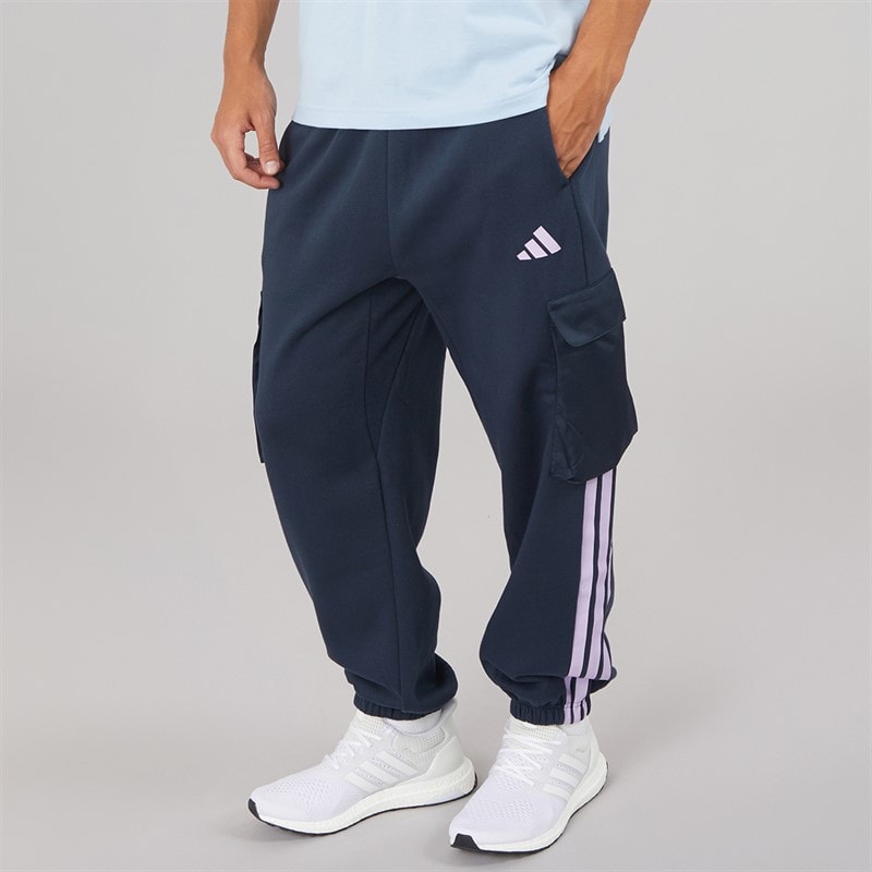 adidas Mens City Tech Utility Fleece Joggers Aurora Ink/Pure Teal