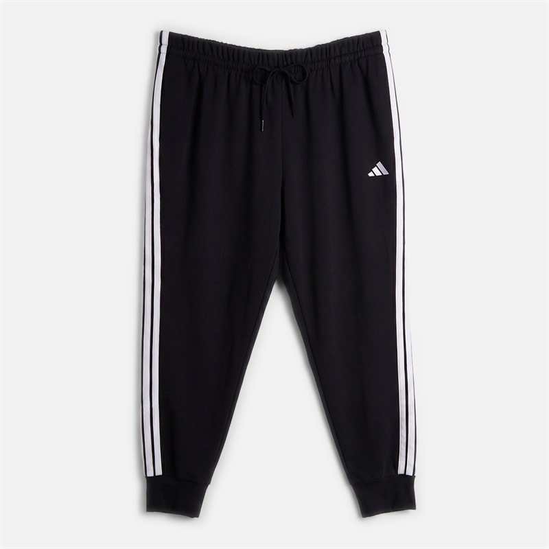 adidas Womens Plus Size Essentials 3-Stripes Fleece Joggers Black/White