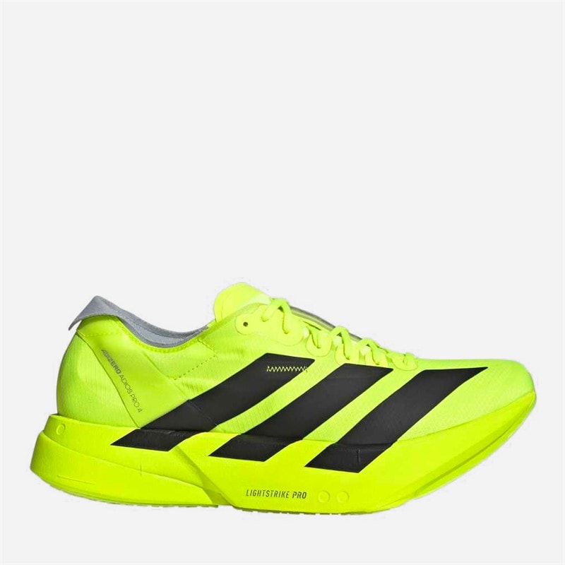adidas Mens Adizero Adios Pro 4 Neutral Running Shoes Lucid Lemon/Core Black/Halo Silver