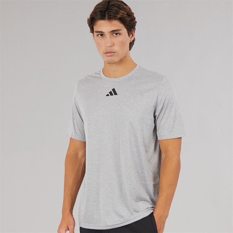 adidas Mens Pregame T-Shirt Medium Grey Heather/Black