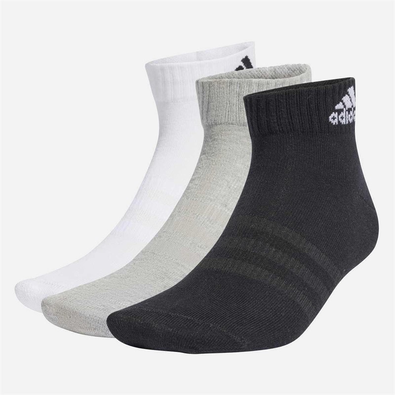 adidas Sportswear Thin And Light Three Pack Ankle Socks Medium Grey Heather/White/Black