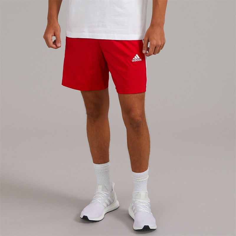 adidas Mens Aeroready Essentials 3-Stripes Chelsea Shorts Better Scarlet/White