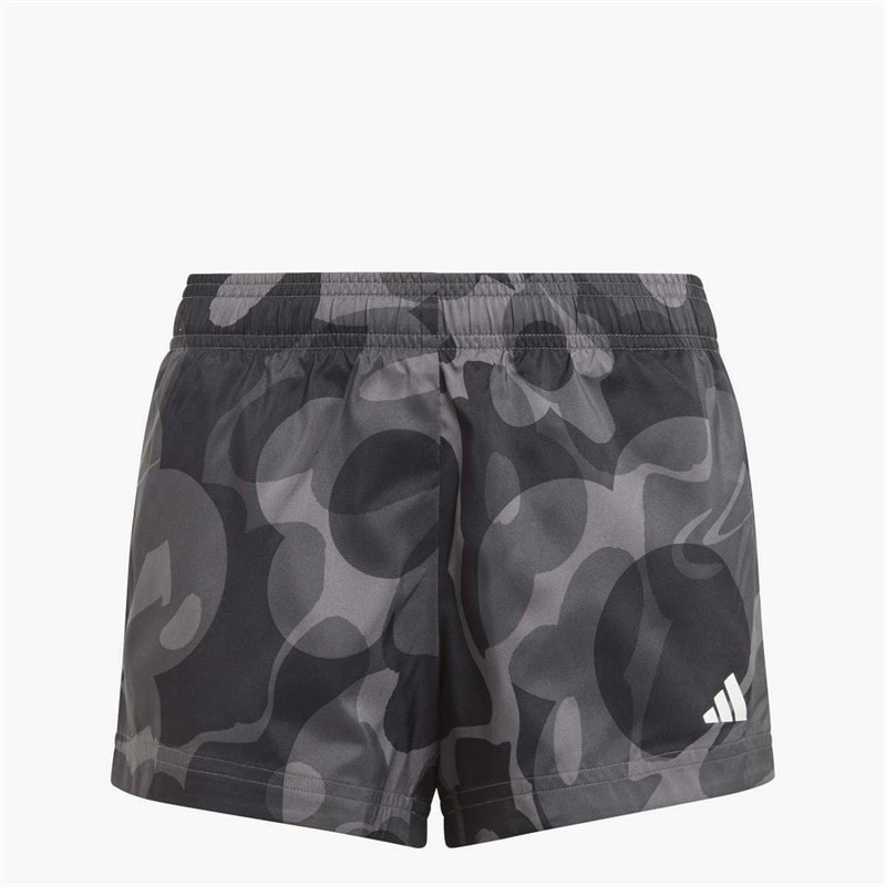 adidas Junior Girls Essentials Aeroready Seasonal Print Shorts Black/Carbon/Grey Six/Grey Five