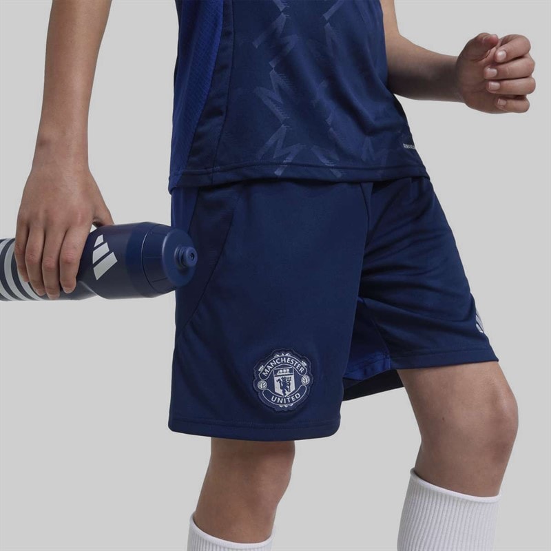 adidas Junior Boys MUFC Manchester United 24/2 Away Shorts Night Indigo
