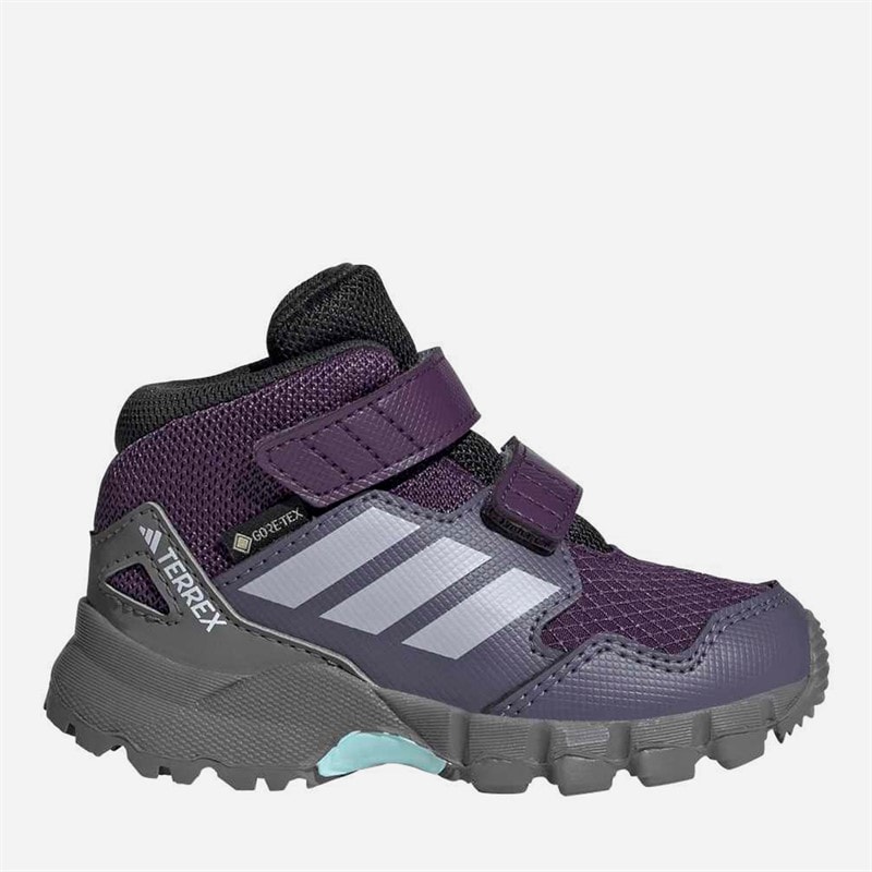 adidas Infant Terrex Skychaser Mid Gore-Tex Waterproof Hiking Boots Aurora Plum/Glory Grey/Semi Flash Aqua