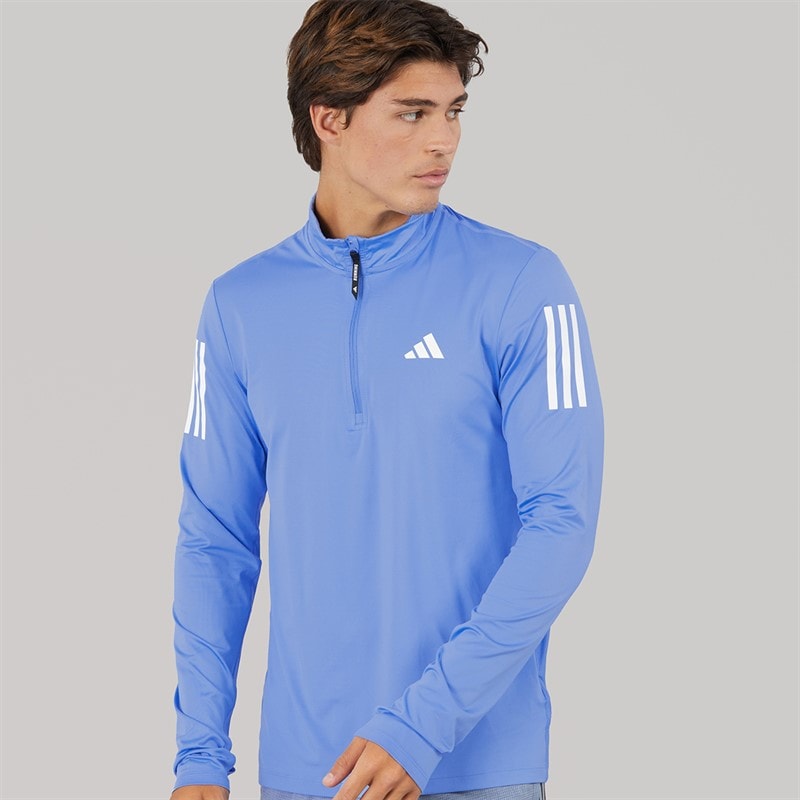 adidas Mens Own The Run Half Zip Running Top Blue Fusion