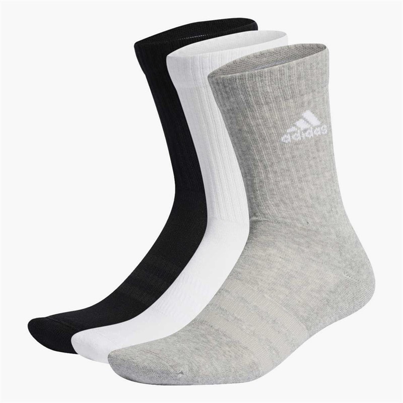 adidas Sportswear Cushioned Three Pack Crew Socks Medium Grey Heather/White/Black