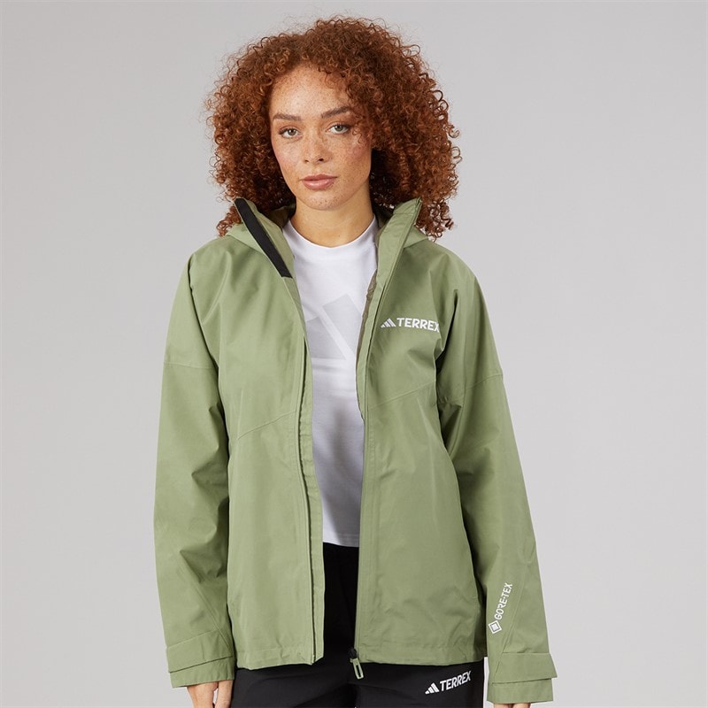 adidas Womens Terrex Xperior 2 Layer Gore Tex Waterproof Hooded Jacket Tent Green